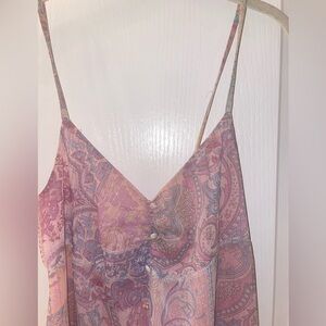 Zara pink paisley high low maxi dress